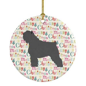 Bouvier des Flandres Merry Christmas Ceramic Ornament Christmas Tree Hanging Decorations for Home Christmas Holiday, Party, Gift, 3 in, Multicolor Bouvier des Flandres Merry Christmas Ceramic Ornament Christmas Tree Hanging Decorations for Home Christmas Holiday, Party, Gift, 3 in, Multicolor