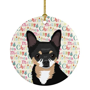 Chihuahua Tricolor #2 Christmas Ceramic Ornament Christmas Tree Hanging Decorations for Home Christmas Holiday, Party, Gift, 3 in, Multicolor Chihuahua Tricolor #2 Christmas Ceramic Ornament Christmas Tree Hanging Decorations for Home Christmas Holiday, Party, Gift, 3 in, Multicolor