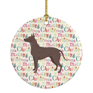Mexican Hairless Dog Xolo Merry Christmas Ceramic Ornament Christmas Tree Hanging Decorations for Home Christmas Holiday, Party, Gift, 3 in, Multicolor Mexican Hairless Dog Xolo Merry Christmas Ceramic Ornament Christmas Tree Hanging Decorations for Home Christmas Holiday, Party, Gift, 3 in, Multicolor