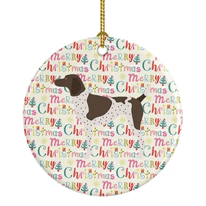 German Shorthaired Pointer Merry Christmas Ceramic Ornament Christmas Tree Hanging Decorations for Home Christmas Holiday, Party, Gift, 3 in, Multicolor German Shorthaired Pointer Merry Christmas Ceramic Ornament Christmas Tree Hanging Decorations for Home Christmas Holiday, Party, Gift, 3 in, Multicolor