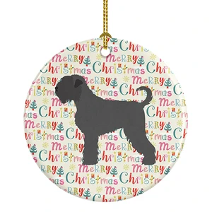 Black Russian Terrier Merry Christmas Ceramic Ornament Christmas Tree Hanging Decorations for Home Christmas Holiday, Party, Gift, 3 in, Multicolor Black Russian Terrier Merry Christmas Ceramic Ornament Christmas Tree Hanging Decorations for Home Christmas Holiday, Party, Gift, 3 in, Multicolor