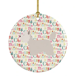 Westie Merry Christmas Ceramic Ornament Christmas Tree Hanging Decorations for Home Christmas Holiday, Party, Gift, 3 in, Multicolor Westie Merry Christmas Ceramic Ornament Christmas Tree Hanging Decorations for Home Christmas Holiday, Party, Gift, 3 in, Multicolor