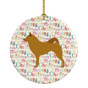 Finnish Spitz Merry Christmas Ceramic Ornament Christmas Tree Hanging Decorations for Home Christmas Holiday, Party, Gift, 3 in, Multicolor Finnish Spitz Merry Christmas Ceramic Ornament Christmas Tree Hanging Decorations for Home Christmas Holiday, Party, Gift, 3 in, Multicolor