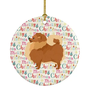 Pomeranian Merry Christmas Ceramic Ornament Christmas Tree Hanging Decorations for Home Christmas Holiday, Party, Gift, 3 in, Multicolor Pomeranian Merry Christmas Ceramic Ornament Christmas Tree Hanging Decorations for Home Christmas Holiday, Party, Gift, 3 in, Multicolor