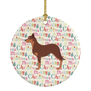 Australian Kelpie Dog Merry Christmas Ceramic Ornament Christmas Tree Hanging Decorations for Home Christmas Holiday, Party, Gift, 3 in, Multicolor Australian Kelpie Dog Merry Christmas Ceramic Ornament Christmas Tree Hanging Decorations for Home Christmas Holiday, Party, Gift, 3 in, Multicolor