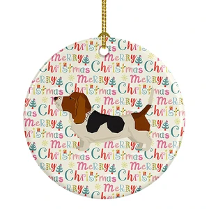 Basset Hound Merry Christmas Ceramic Ornament Christmas Tree Hanging Decorations for Home Christmas Holiday, Party, Gift, 3 in, Multicolor Basset Hound Merry Christmas Ceramic Ornament Christmas Tree Hanging Decorations for Home Christmas Holiday, Party, Gift, 3 in, Multicolor