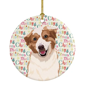 Australian Shepherd Red and White #1 Christmas Ceramic Ornament Christmas Tree Hanging Decorations for Home Christmas Holiday, Party, Gift, 3 in, Multicolor Australian Shepherd Red and White #1 Christmas Ceramic Ornament Christmas Tree Hanging Decorations for Home Christmas Holiday, Party, Gift, 3 in, Multicolor