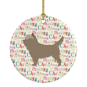 Cairn Terrier Merry Christmas Ceramic Ornament Christmas Tree Hanging Decorations for Home Christmas Holiday, Party, Gift, 3 in, Multicolor Cairn Terrier Merry Christmas Ceramic Ornament Christmas Tree Hanging Decorations for Home Christmas Holiday, Party, Gift, 3 in, Multicolor