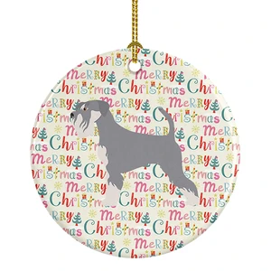 Schnauzer Merry Christmas Ceramic Ornament Christmas Tree Hanging Decorations for Home Christmas Holiday, Party, Gift, 3 in, Multicolor Schnauzer Merry Christmas Ceramic Ornament Christmas Tree Hanging Decorations for Home Christmas Holiday, Party, Gift, 3 in, Multicolor