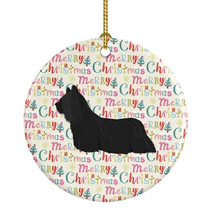 Skye Terrier Merry Christmas Ceramic Ornament Christmas Tree Hanging Decorations for Home Christmas Holiday, Party, Gift, 3 in, Multicolor Skye Terrier Merry Christmas Ceramic Ornament Christmas Tree Hanging Decorations for Home Christmas Holiday, Party, Gift, 3 in, Multicolor