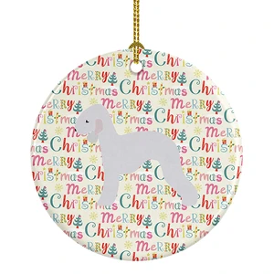 Bedlington Terrier Merry Christmas Ceramic Ornament Christmas Tree Hanging Decorations for Home Christmas Holiday, Party, Gift, 3 in, Multicolor Bedlington Terrier Merry Christmas Ceramic Ornament Christmas Tree Hanging Decorations for Home Christmas Holiday, Party, Gift, 3 in, Multicolor