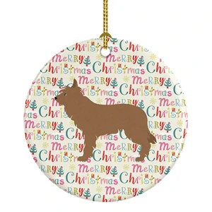 Berger Picard Merry Christmas Ceramic Ornament Christmas Tree Hanging Decorations for Home Christmas Holiday, Party, Gift, 3 in, Multicolor Berger Picard Merry Christmas Ceramic Ornament Christmas Tree Hanging Decorations for Home Christmas Holiday, Party, Gift, 3 in, Multicolor