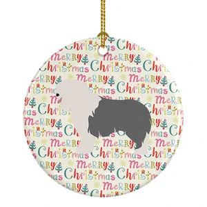 Old English Sheepdog Merry Christmas Ceramic Ornament Christmas Tree Hanging Decorations for Home Christmas Holiday, Party, Gift, 3 in, Multicolor Old English Sheepdog Merry Christmas Ceramic Ornament Christmas Tree Hanging Decorations for Home Christmas Holiday, Party, Gift, 3 in, Multicolor