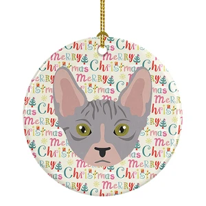 Bambino Cat Christmas Ceramic Ornament Christmas Tree Hanging Decorations for Home Christmas Holiday, Party, Gift, 3 in, Multicolor Bambino Cat Christmas Ceramic Ornament Christmas Tree Hanging Decorations for Home Christmas Holiday, Party, Gift, 3 in, Multicolor