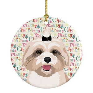 Shih-Tzu Gold #2 Christmas Ceramic Ornament Christmas Tree Hanging Decorations for Home Christmas Holiday, Party, Gift, 3 in, Multicolor Shih-Tzu Gold #2 Christmas Ceramic Ornament Christmas Tree Hanging Decorations for Home Christmas Holiday, Party, Gift, 3 in, Multicolor
