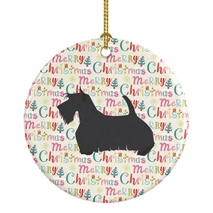 Scottish Terrier Merry Christmas Ceramic Ornament Christmas Tree Hanging Decorations for Home Christmas Holiday, Party, Gift, 3 in, Multicolor Scottish Terrier Merry Christmas Ceramic Ornament Christmas Tree Hanging Decorations for Home Christmas Holiday, Party, Gift, 3 in, Multicolor