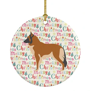Belgian Tervuren Merry Christmas Ceramic Ornament Christmas Tree Hanging Decorations for Home Christmas Holiday, Party, Gift, 3 in, Multicolor Belgian Tervuren Merry Christmas Ceramic Ornament Christmas Tree Hanging Decorations for Home Christmas Holiday, Party, Gift, 3 in, Multicolor