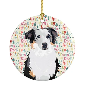 Australian Shepherd Blue Merle #1 Christmas Ceramic Ornament Christmas Tree Hanging Decorations for Home Christmas Holiday, Party, Gift, 3 in, Multicolor Australian Shepherd Blue Merle #1 Christmas Ceramic Ornament Christmas Tree Hanging Decorations for Home Christmas Holiday, Party, Gift, 3 in, Multicolor