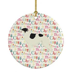 Borzoi Merry Christmas Ceramic Ornament Christmas Tree Hanging Decorations for Home Christmas Holiday, Party, Gift, 3 in, Multicolor Borzoi Merry Christmas Ceramic Ornament Christmas Tree Hanging Decorations for Home Christmas Holiday, Party, Gift, 3 in, Multicolor