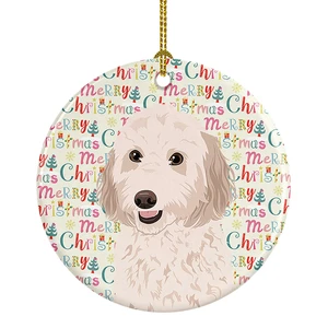 Doodle Cream #1 Christmas Ceramic Ornament Christmas Tree Hanging Decorations for Home Christmas Holiday, Party, Gift, 3 in, Multicolor Doodle Cream #1 Christmas Ceramic Ornament Christmas Tree Hanging Decorations for Home Christmas Holiday, Party, Gift, 3 in, Multicolor