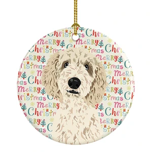 Doodle Cream #7 Christmas Ceramic Ornament Christmas Tree Hanging Decorations for Home Christmas Holiday, Party, Gift, 3 in, Multicolor Doodle Cream #7 Christmas Ceramic Ornament Christmas Tree Hanging Decorations for Home Christmas Holiday, Party, Gift, 3 in, Multicolor