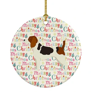 Beagle Merry Christmas Ceramic Ornament Christmas Tree Hanging Decorations for Home Christmas Holiday, Party, Gift, 3 in, Multicolor Beagle Merry Christmas Ceramic Ornament Christmas Tree Hanging Decorations for Home Christmas Holiday, Party, Gift, 3 in, Multicolor