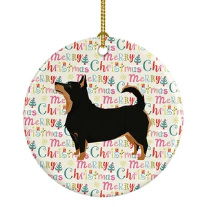 Lancashire Terrier Merry Christmas Ceramic Ornament Christmas Tree Hanging Decorations for Home Christmas Holiday, Party, Gift, 3 in, Multicolor Lancashire Terrier Merry Christmas Ceramic Ornament Christmas Tree Hanging Decorations for Home Christmas Holiday, Party, Gift, 3 in, Multicolor
