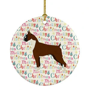 Boxer Merry Christmas Ceramic Ornament Christmas Tree Hanging Decorations for Home Christmas Holiday, Party, Gift, 3 in, Multicolor Boxer Merry Christmas Ceramic Ornament Christmas Tree Hanging Decorations for Home Christmas Holiday, Party, Gift, 3 in, Multicolor