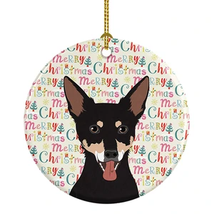 Chihuahua Tricolor #1 Christmas Ceramic Ornament Christmas Tree Hanging Decorations for Home Christmas Holiday, Party, Gift, 3 in, Multicolor Chihuahua Tricolor #1 Christmas Ceramic Ornament Christmas Tree Hanging Decorations for Home Christmas Holiday, Party, Gift, 3 in, Multicolor