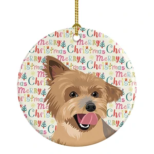 Yorkie Blue and Gold Christmas Ceramic Ornament Christmas Tree Hanging Decorations for Home Christmas Holiday, Party, Gift, 3 in, Multicolor Yorkie Blue and Gold Christmas Ceramic Ornament Christmas Tree Hanging Decorations for Home Christmas Holiday, Party, Gift, 3 in, Multicolor