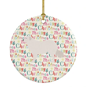 Kuvasz Merry Christmas Ceramic Ornament Christmas Tree Hanging Decorations for Home Christmas Holiday, Party, Gift, 3 in, Multicolor Kuvasz Merry Christmas Ceramic Ornament Christmas Tree Hanging Decorations for Home Christmas Holiday, Party, Gift, 3 in, Multicolor
