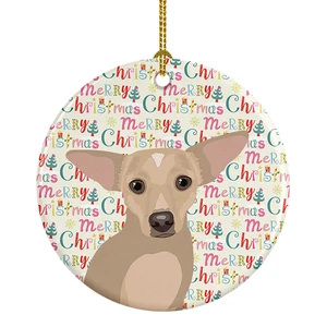 Chihuahua Silver Christmas Ceramic Ornament Christmas Tree Hanging Decorations for Home Christmas Holiday, Party, Gift, 3 in, Multicolor Chihuahua Silver Christmas Ceramic Ornament Christmas Tree Hanging Decorations for Home Christmas Holiday, Party, Gift, 3 in, Multicolor