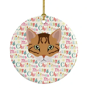 Cheetoh Cat Christmas Ceramic Ornament Christmas Tree Hanging Decorations for Home Christmas Holiday, Party, Gift, 3 in, Multicolor Cheetoh Cat Christmas Ceramic Ornament Christmas Tree Hanging Decorations for Home Christmas Holiday, Party, Gift, 3 in, Multicolor