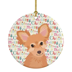 Chihuahua Fawn Christmas Ceramic Ornament Christmas Tree Hanging Decorations for Home Christmas Holiday, Party, Gift, 3 in, Multicolor Chihuahua Fawn Christmas Ceramic Ornament Christmas Tree Hanging Decorations for Home Christmas Holiday, Party, Gift, 3 in, Multicolor