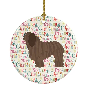 Bergamasco Shepherd Merry Christmas Ceramic Ornament Christmas Tree Hanging Decorations for Home Christmas Holiday, Party, Gift, 3 in, Multicolor Bergamasco Shepherd Merry Christmas Ceramic Ornament Christmas Tree Hanging Decorations for Home Christmas Holiday, Party, Gift, 3 in, Multicolor