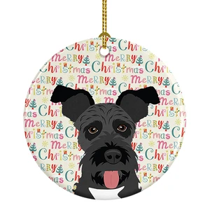 Schnauzer Black #3 Christmas Ceramic Ornament Christmas Tree Hanging Decorations for Home Christmas Holiday, Party, Gift, 3 in, Multicolor Schnauzer Black #3 Christmas Ceramic Ornament Christmas Tree Hanging Decorations for Home Christmas Holiday, Party, Gift, 3 in, Multicolor
