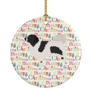 Wetterhoun Frisian Water Dog Ceramic Ornament Christmas Tree Hanging Decorations for Home Christmas Holiday, Party, Gift, 3 in, Multicolor Wetterhoun Frisian Water Dog Ceramic Ornament Christmas Tree Hanging Decorations for Home Christmas Holiday, Party, Gift, 3 in, Multicolor