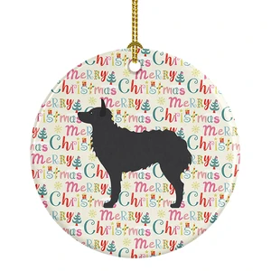 Croatian Sheepdog Merry Christmas Ceramic Ornament Christmas Tree Hanging Decorations for Home Christmas Holiday, Party, Gift, 3 in, Multicolor Croatian Sheepdog Merry Christmas Ceramic Ornament Christmas Tree Hanging Decorations for Home Christmas Holiday, Party, Gift, 3 in, Multicolor