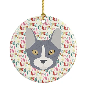 Don Sphynx Cat Christmas Ceramic Ornament Christmas Tree Hanging Decorations for Home Christmas Holiday, Party, Gift, 3 in, Multicolor Don Sphynx Cat Christmas Ceramic Ornament Christmas Tree Hanging Decorations for Home Christmas Holiday, Party, Gift, 3 in, Multicolor