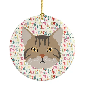 American Wirehair Cat Christmas Ceramic Ornament Christmas Tree Hanging Decorations for Home Christmas Holiday, Party, Gift, 3 in, Multicolor American Wirehair Cat Christmas Ceramic Ornament Christmas Tree Hanging Decorations for Home Christmas Holiday, Party, Gift, 3 in, Multicolor
