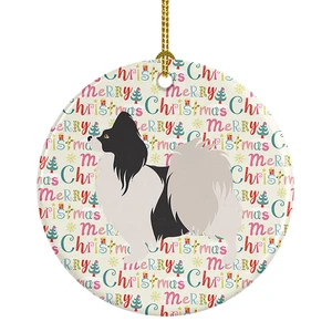 Papillon Merry Christmas Ceramic Ornament Christmas Tree Hanging Decorations for Home Christmas Holiday, Party, Gift, 3 in, Multicolor Papillon Merry Christmas Ceramic Ornament Christmas Tree Hanging Decorations for Home Christmas Holiday, Party, Gift, 3 in, Multicolor