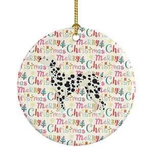 Dalmatian Merry Christmas Ceramic Ornament Christmas Tree Hanging Decorations for Home Christmas Holiday, Party, Gift, 3 in, Multicolor Dalmatian Merry Christmas Ceramic Ornament Christmas Tree Hanging Decorations for Home Christmas Holiday, Party, Gift, 3 in, Multicolor