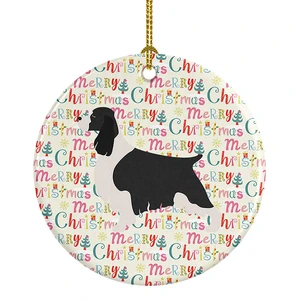 English Springer Spaniel Merry Christmas Ceramic Ornament Christmas Tree Hanging Decorations for Home Christmas Holiday, Party, Gift, 3 in, Multicolor English Springer Spaniel Merry Christmas Ceramic Ornament Christmas Tree Hanging Decorations for Home Christmas Holiday, Party, Gift, 3 in, Multicolor