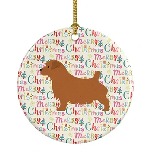 Norfolk Terrier Merry Christmas Ceramic Ornament Christmas Tree Hanging Decorations for Home Christmas Holiday, Party, Gift, 3 in, Multicolor Norfolk Terrier Merry Christmas Ceramic Ornament Christmas Tree Hanging Decorations for Home Christmas Holiday, Party, Gift, 3 in, Multicolor
