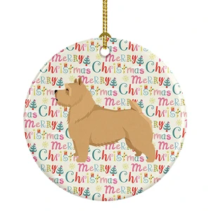 Norwich Terrier Merry Christmas Ceramic Ornament Christmas Tree Hanging Decorations for Home Christmas Holiday, Party, Gift, 3 in, Multicolor Norwich Terrier Merry Christmas Ceramic Ornament Christmas Tree Hanging Decorations for Home Christmas Holiday, Party, Gift, 3 in, Multicolor