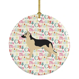 German Shepherd Merry Christmas Ceramic Ornament Christmas Tree Hanging Decorations for Home Christmas Holiday, Party, Gift, 3 in, Multicolor German Shepherd Merry Christmas Ceramic Ornament Christmas Tree Hanging Decorations for Home Christmas Holiday, Party, Gift, 3 in, Multicolor
