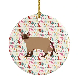 Burmese Cat Christmas Ceramic Ornament Christmas Tree Hanging Decorations for Home Christmas Holiday, Party, Gift, 3 in, Multicolor Burmese Cat Christmas Ceramic Ornament Christmas Tree Hanging Decorations for Home Christmas Holiday, Party, Gift, 3 in, Multicolor