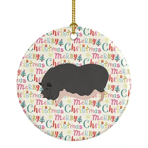 Vietnamese Pot-Bellied Pig Christmas Ceramic Ornament Christmas Tree Hanging Decorations for Home Christmas Holiday, Party, Gift, 3 in, Multicolor Vietnamese Pot-Bellied Pig Christmas Ceramic Ornament Christmas Tree Hanging Decorations for Home Christmas Holiday, Party, Gift, 3 in, Multicolor