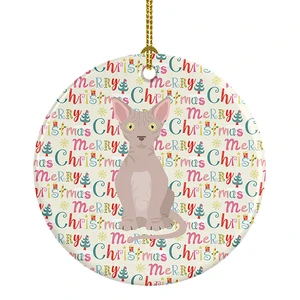 Minskin Cat Christmas Ceramic Ornament Christmas Tree Hanging Decorations for Home Christmas Holiday, Party, Gift, 3 in, Multicolor Minskin Cat Christmas Ceramic Ornament Christmas Tree Hanging Decorations for Home Christmas Holiday, Party, Gift, 3 in, Multicolor