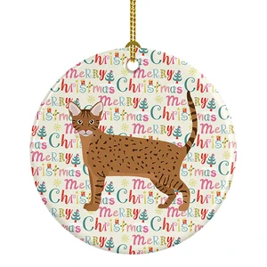 Ocicat Cat Christmas Ceramic Ornament Christmas Tree Hanging Decorations for Home Christmas Holiday, Party, Gift, 3 in, Multicolor Ocicat Cat Christmas Ceramic Ornament Christmas Tree Hanging Decorations for Home Christmas Holiday, Party, Gift, 3 in, Multicolor